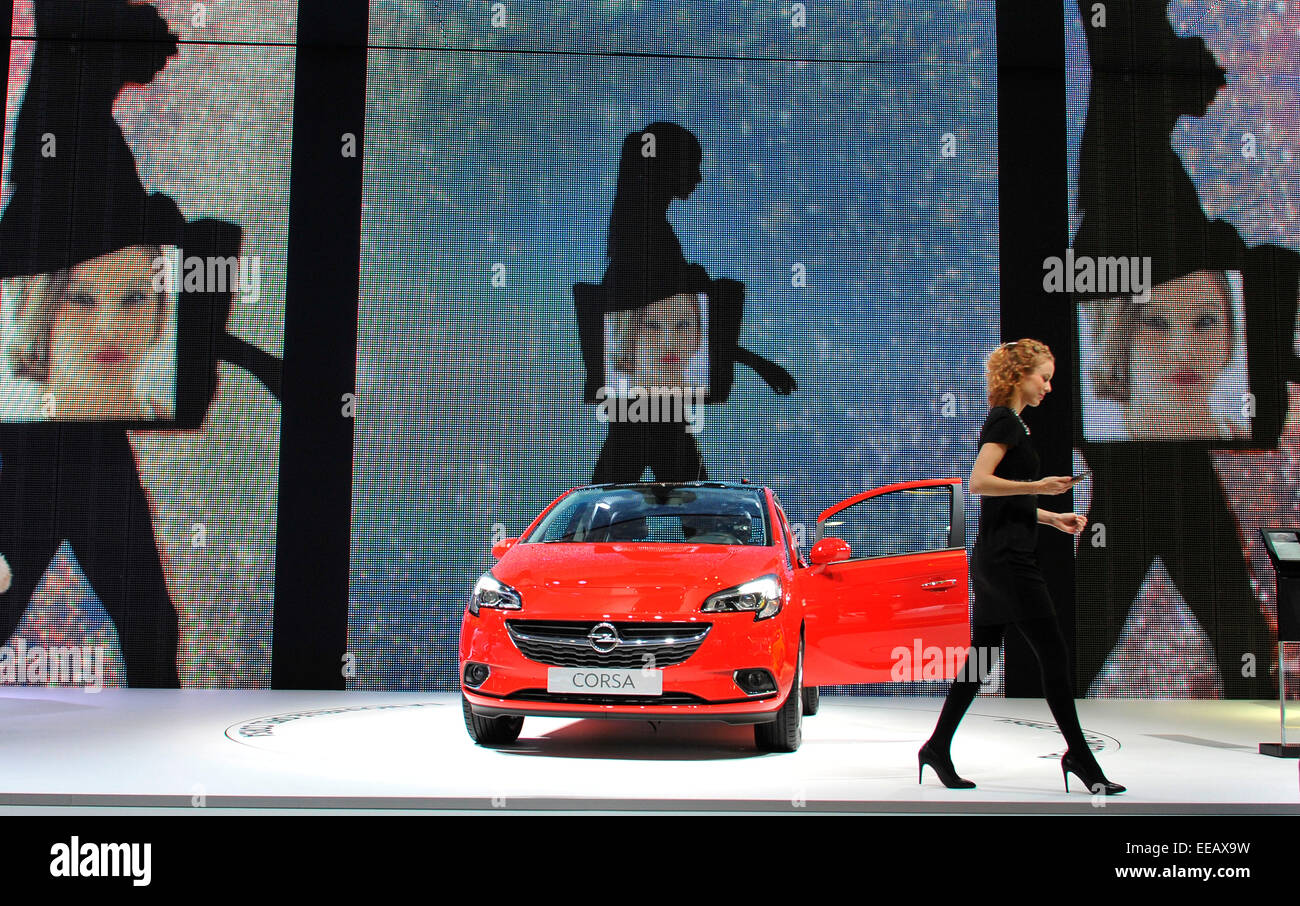 Brussels, Belgium, Jan 2019 blue OPEL Corsa, Brussels Motor Show, Corsa E -  fifth generation, supermini car produced by Opel (PSA Group Stock Photo -  Alamy