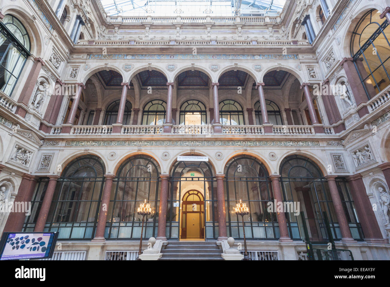 England, London, Whitehall, The Foreign Office, Interior Courtyard Stock Photo