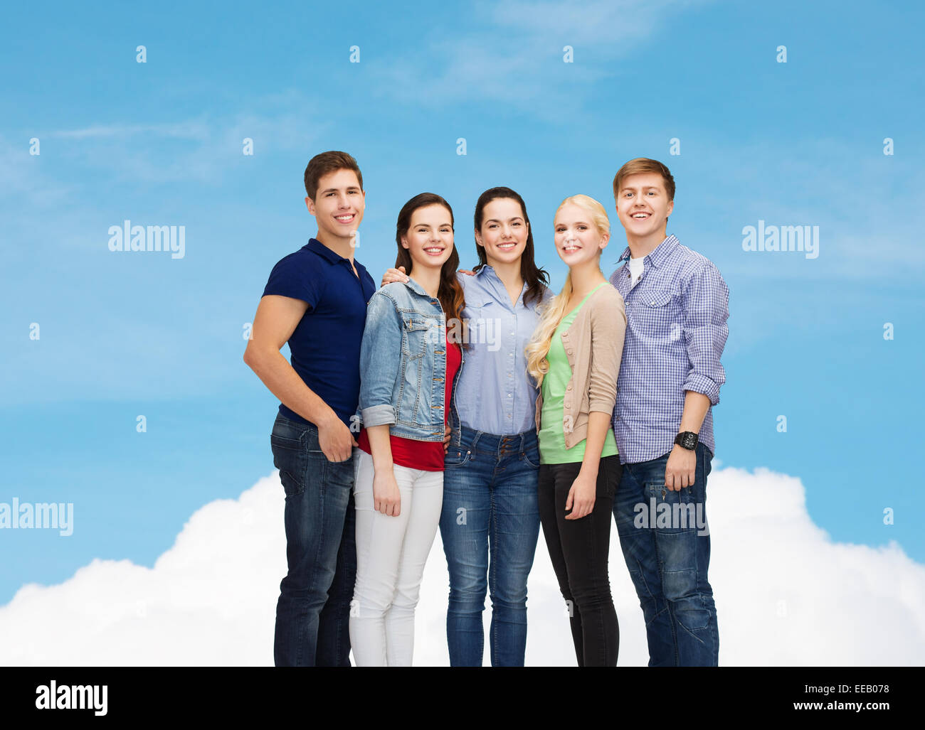 group of smiling students standing Stock Photo - Alamy
