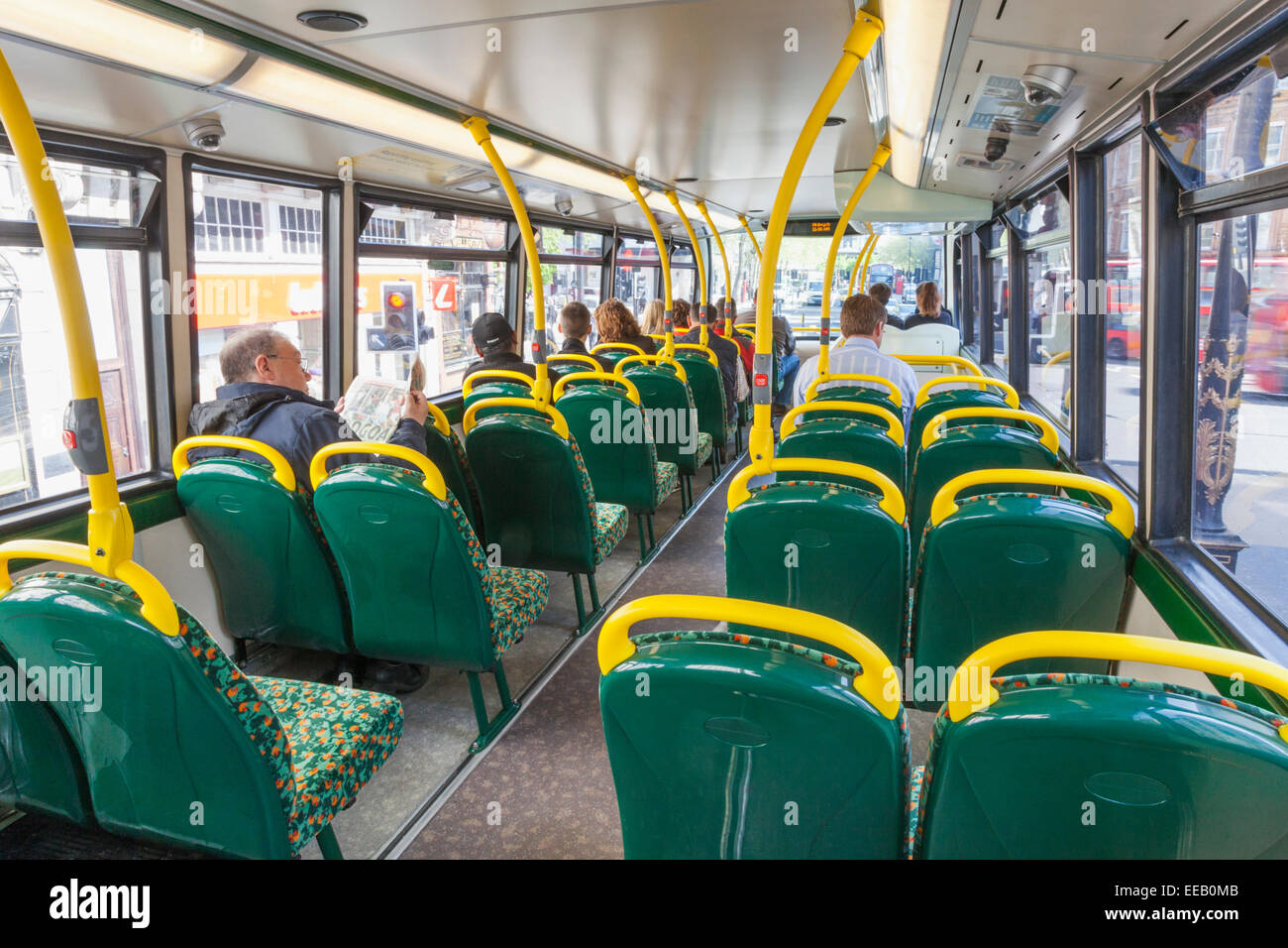 England London City Of London Interior Of Double Decker