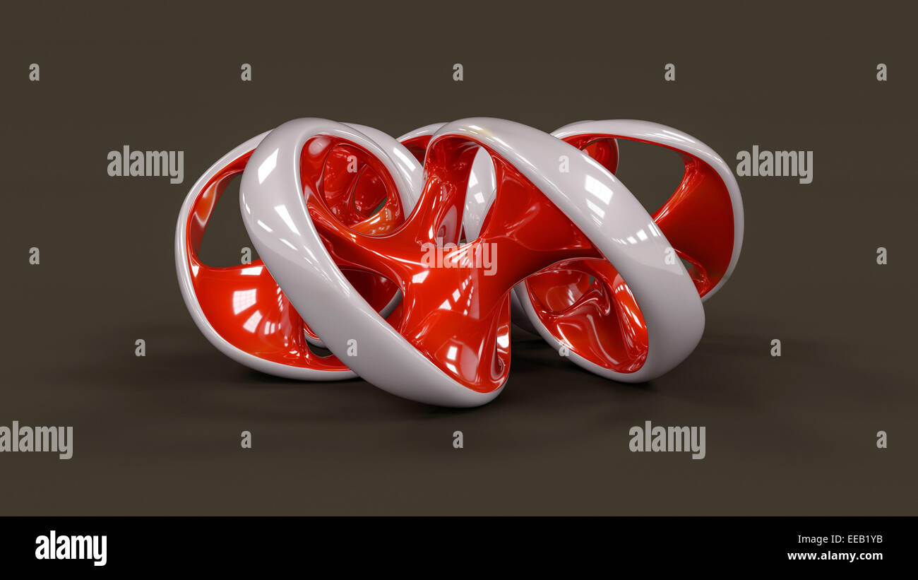 Endless twisted torus jewel - 3D concept illustration Stock Photo