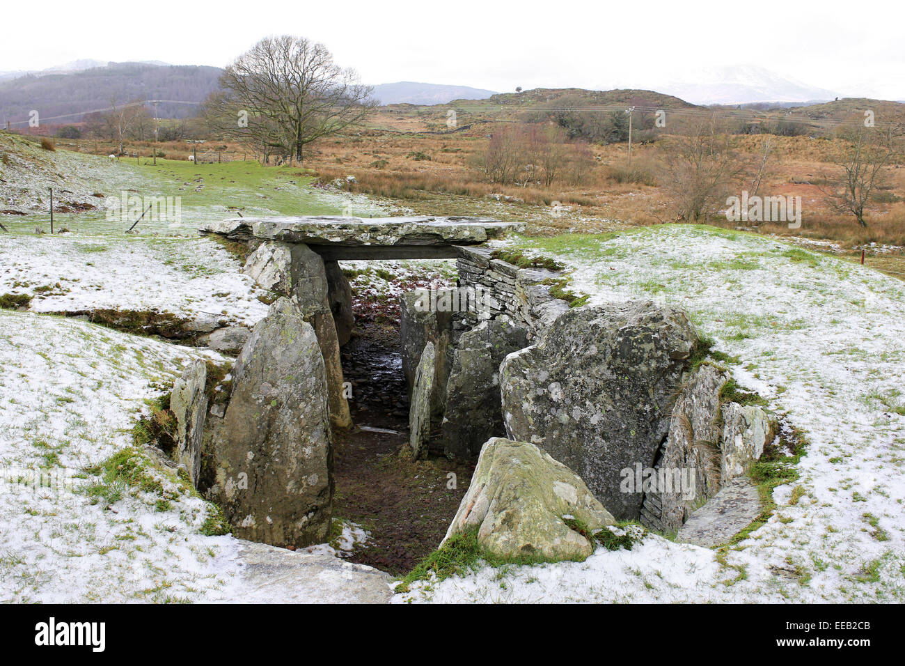 Capel Garmon Neolithic Burial Chamber, Wales Stock Photo