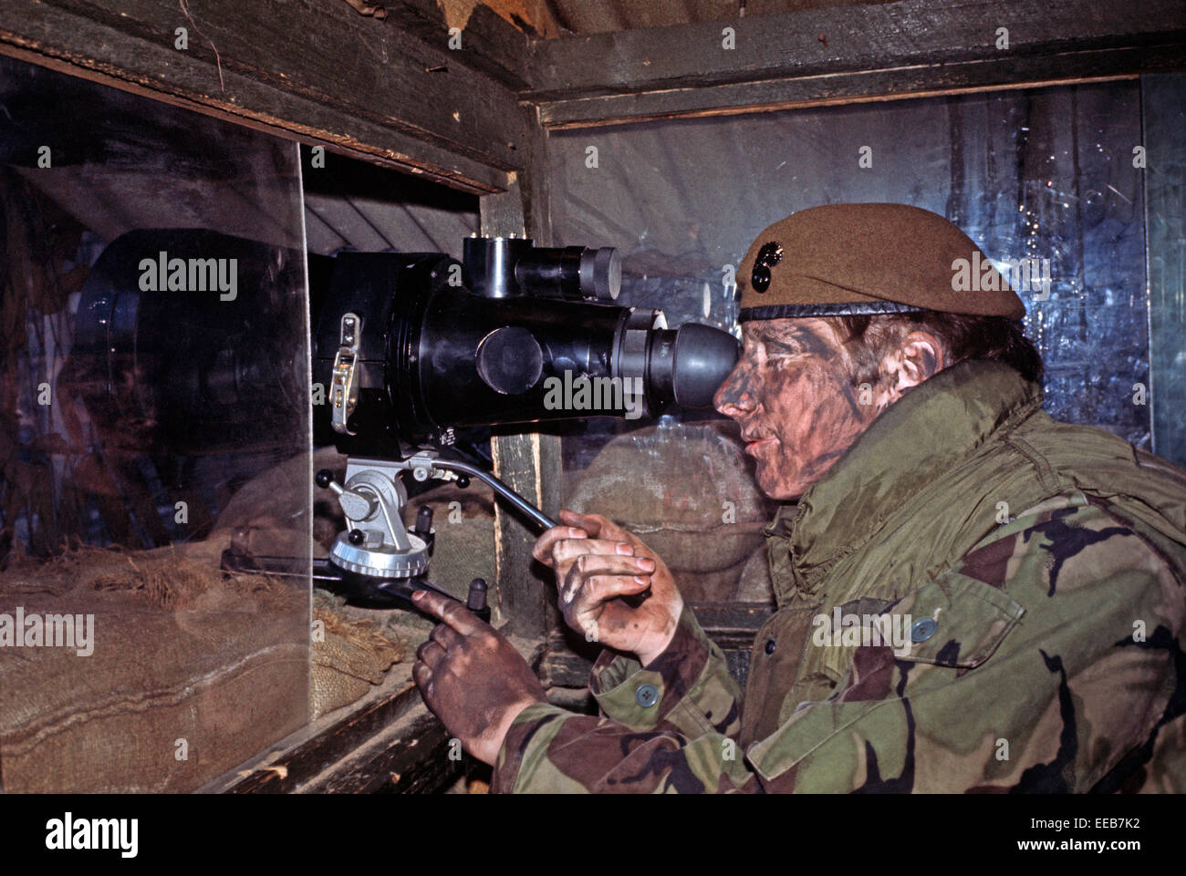 WEAPONS OF ULSTER FEBRUARY 1972. British Army lookout post using