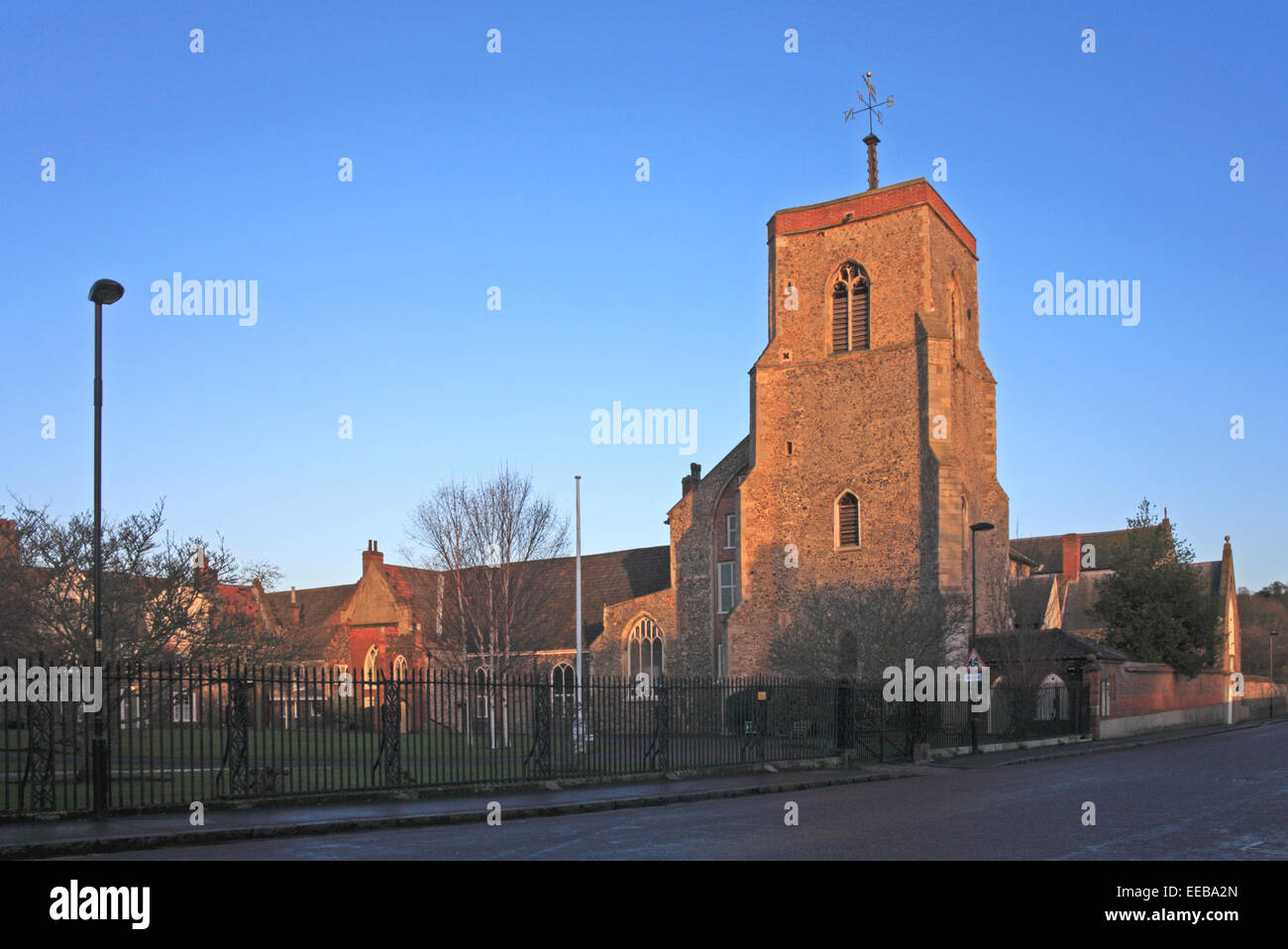 A view of the church of St Helen and the Great Hospital in