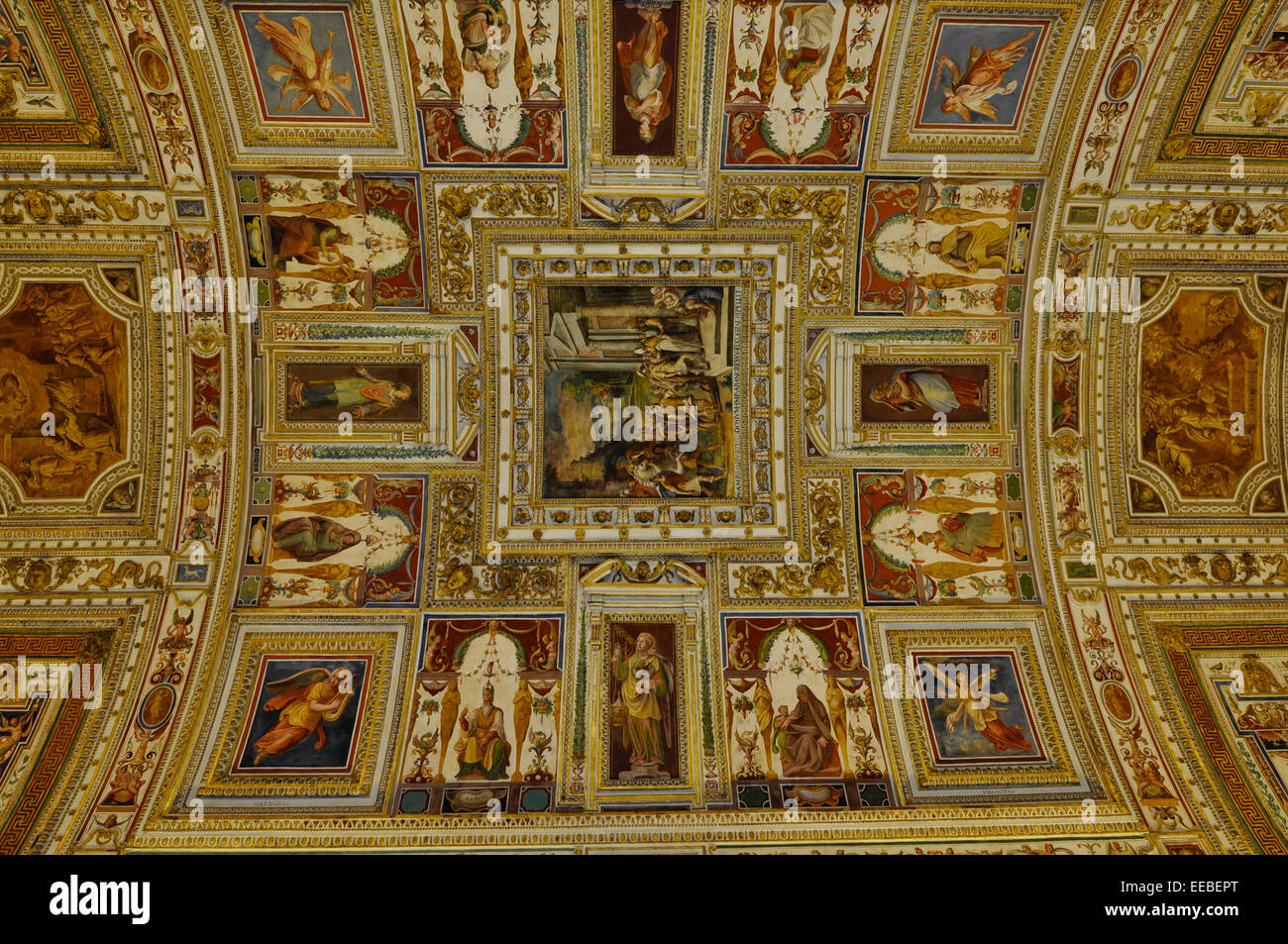 Ceiling Paintings In Vatican Museum Italy Stock Photo