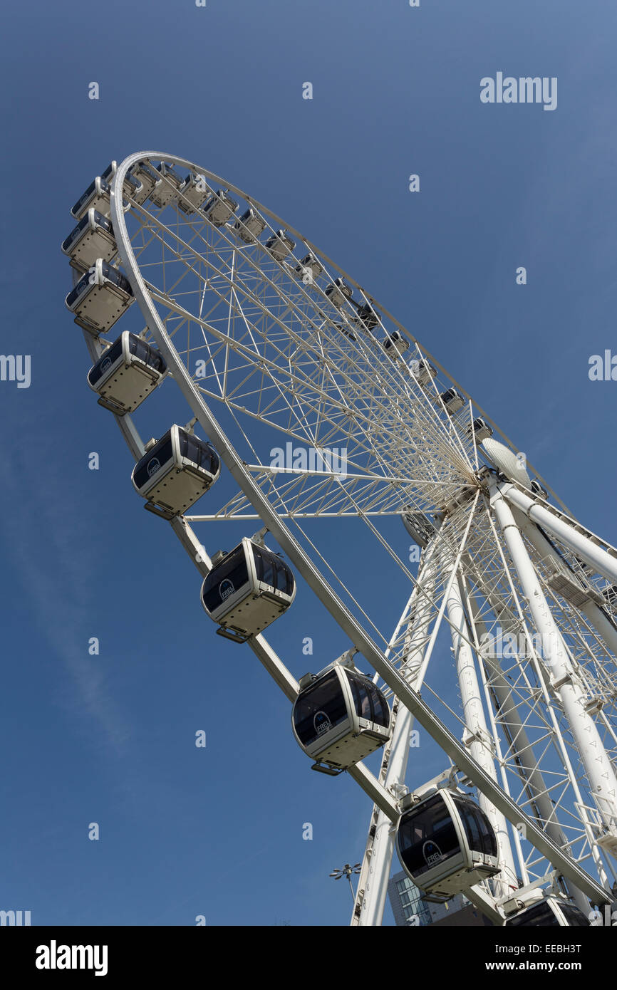 England, Manchester, big wheel in Piccadilly Gardens Stock Photo