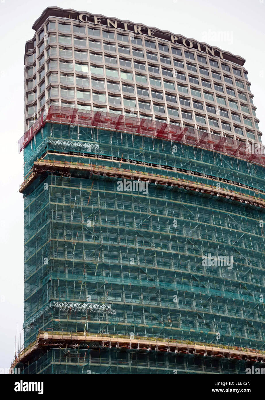 Scaffolding on Centre Point, London during refurbishment work by Rick Mather Architects Stock Photo