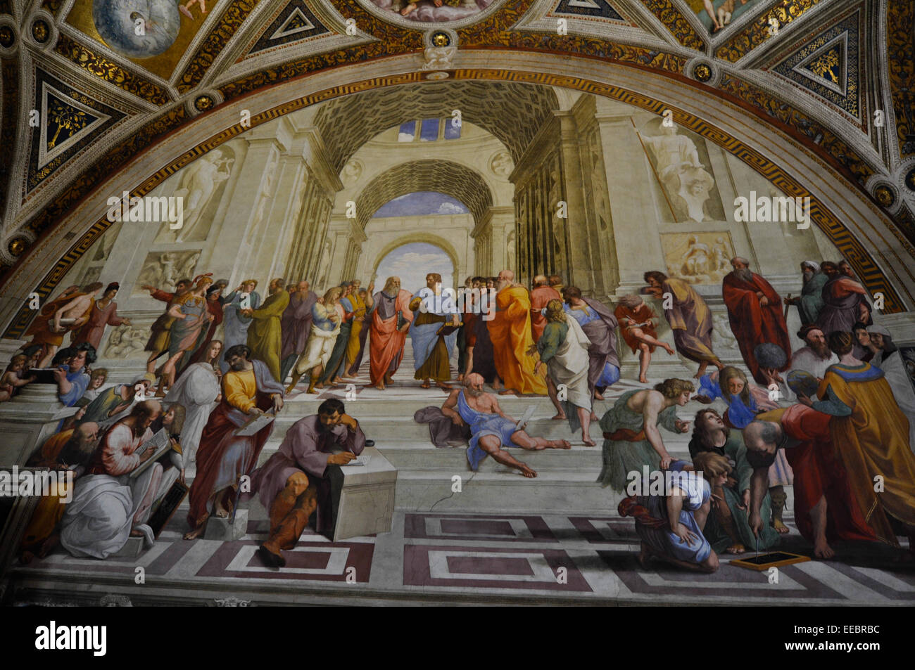 Paintings in Vatican museum, Raphael's Rooms Stock Photo