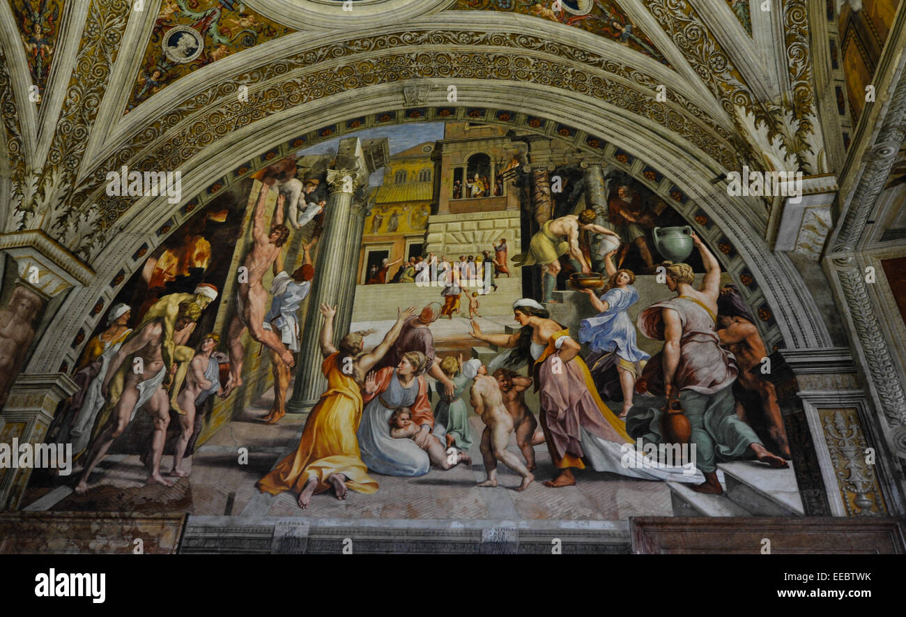 Paintings in Vatican museum, Raphael's Rooms Stock Photo Alamy