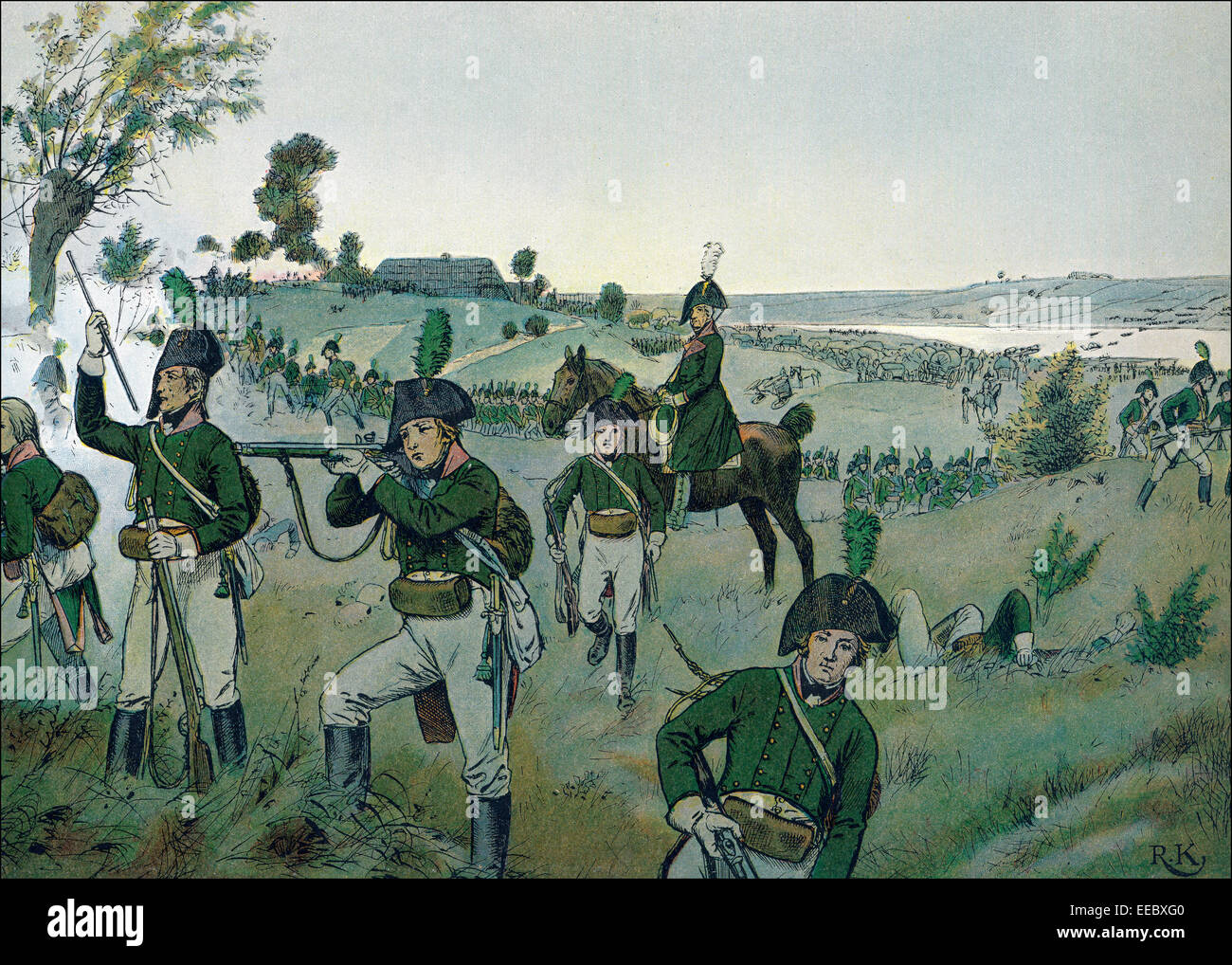 Colonel York protects General Bluecher crossing the Elbe at Altenzaun ...