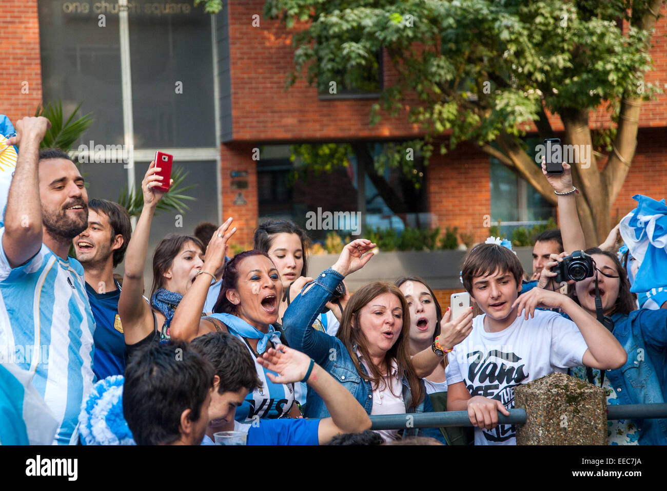 Argentinian football fans prepare to watch the 2014 FIFA World Cup