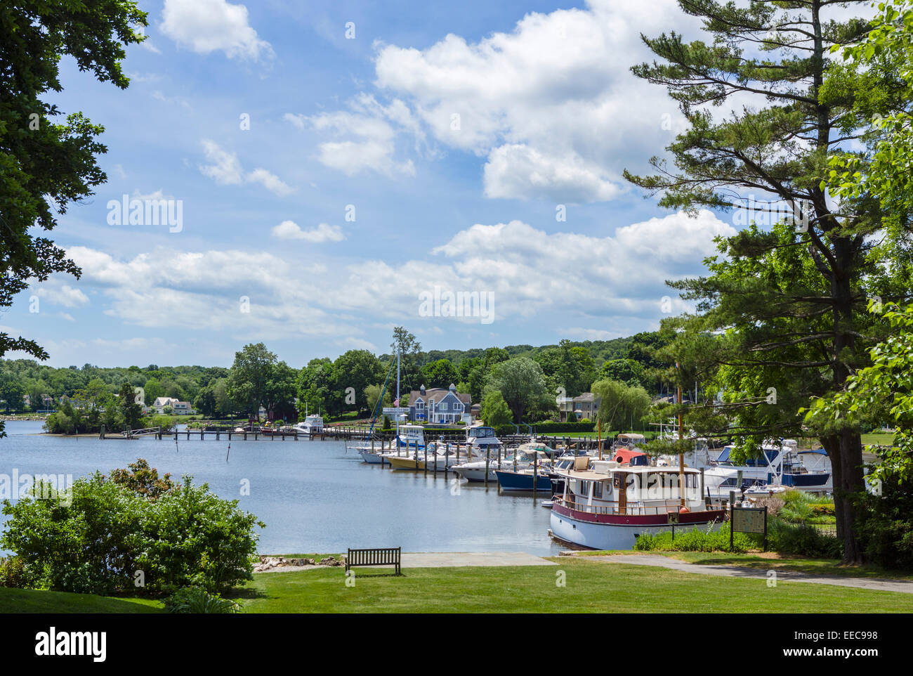 Waterfront in the park in Essex, Connecticut, USA Stock Photo
