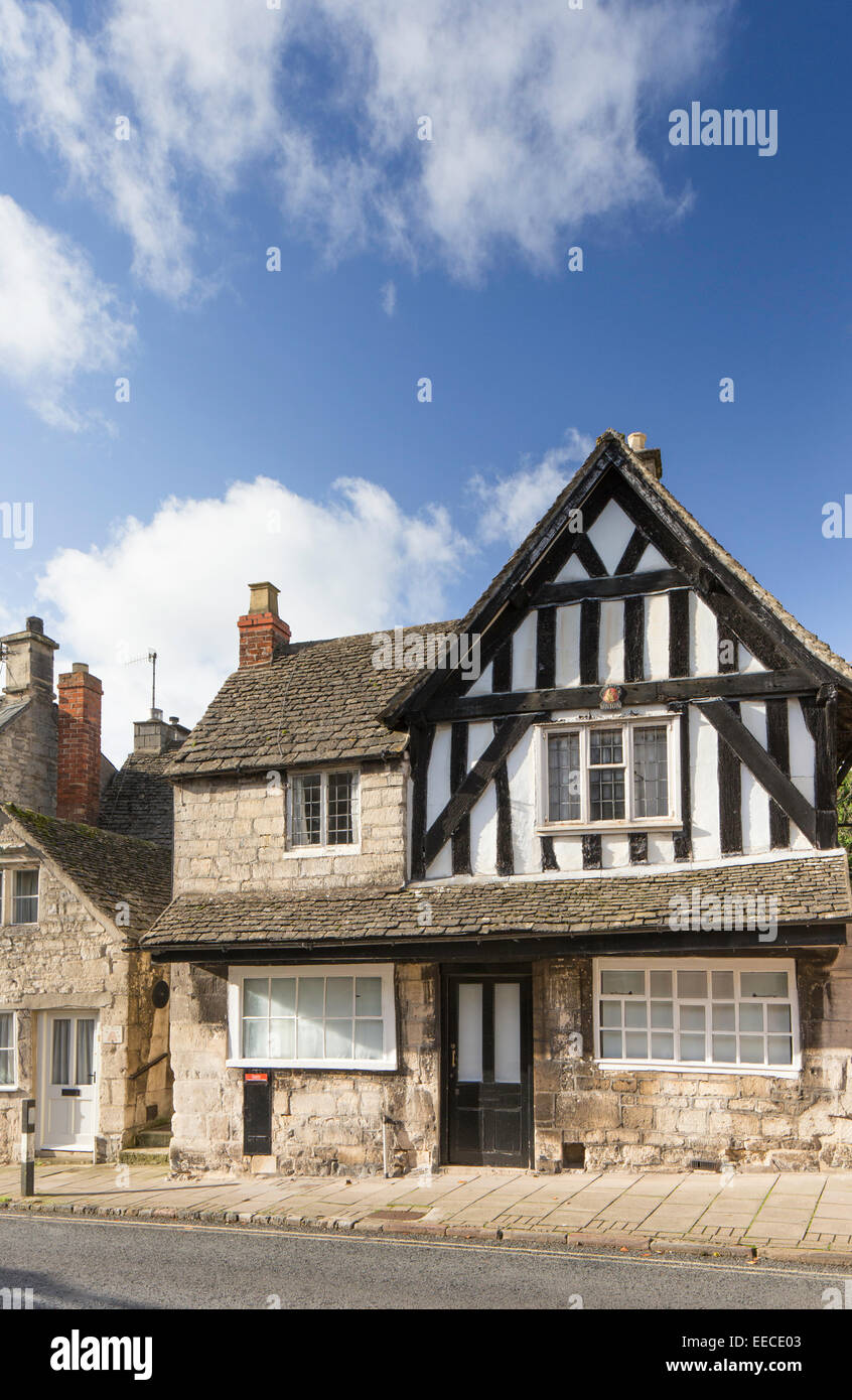 The old Post Office dating from 1428, Painswick, Gloucestershire, England, UK Stock Photo