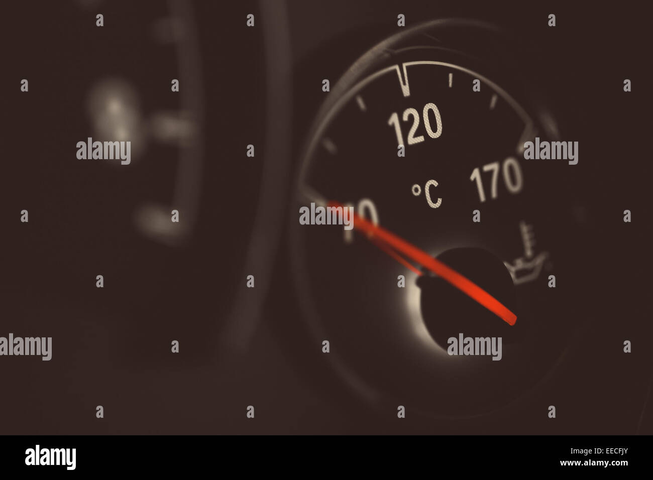Coolant temperature gauge on a car's dashboard Stock Photo Alamy