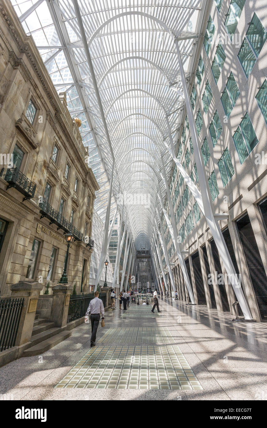 Atrium in BCE Place. Toronto, Canada. Stock Photo