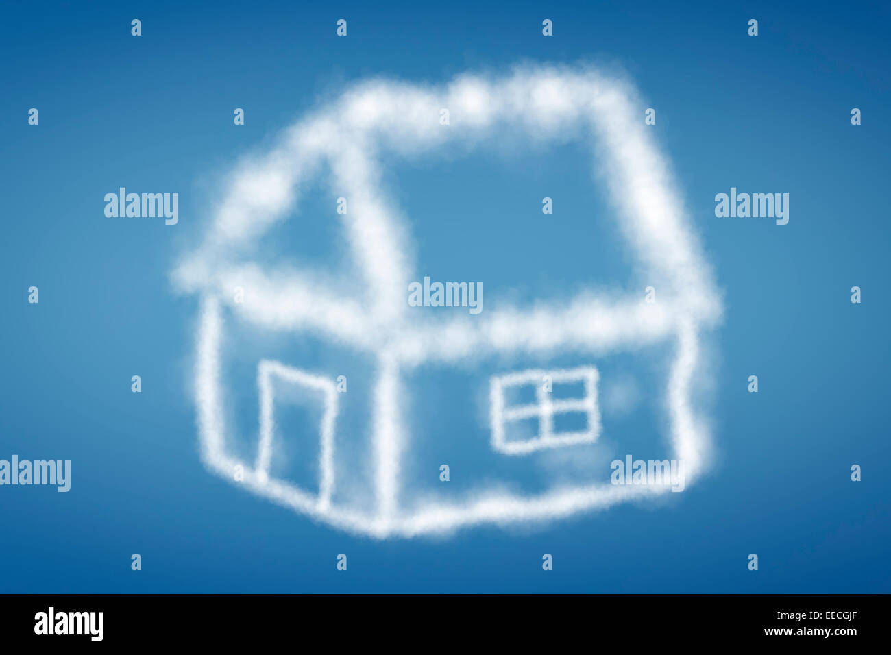 Picture of sky with clouds in the form of a house Stock Photo - Alamy