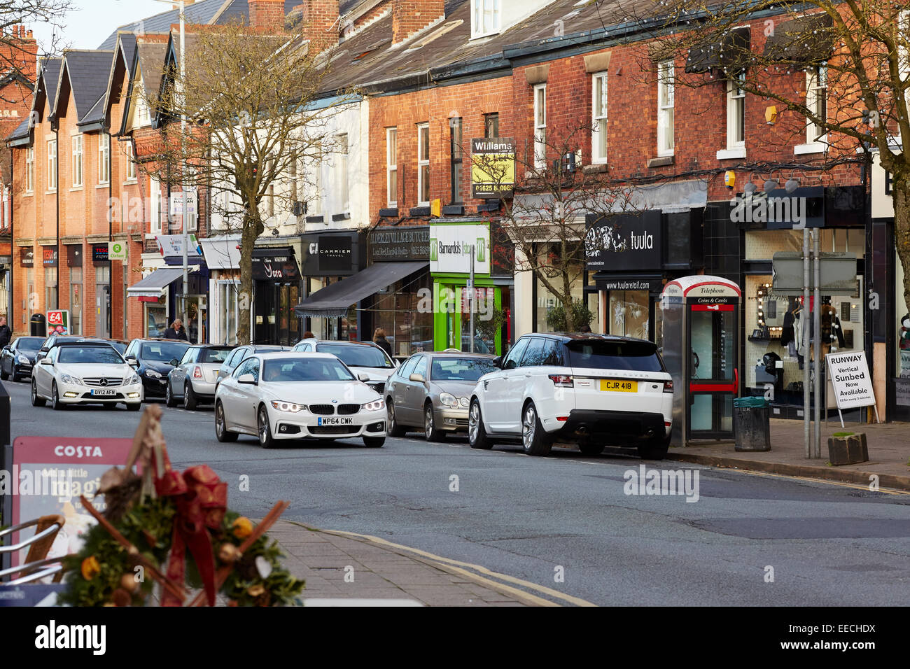 London Road Alderley Edge Cheshire shopping area Stock Photo Alamy