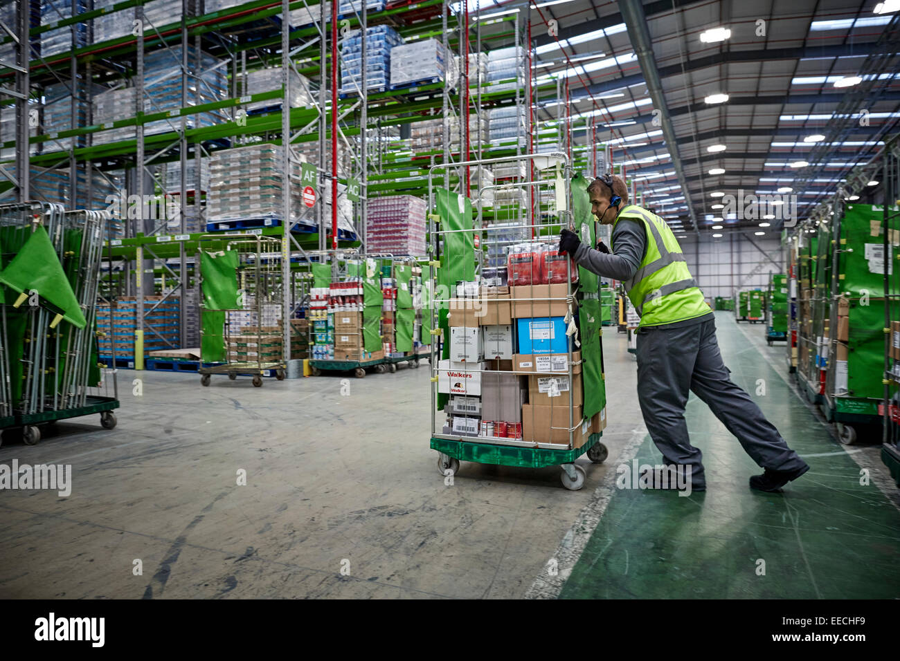 interior of the Waitrose Leyland distribution centre in Lancashire UK Stock Photo