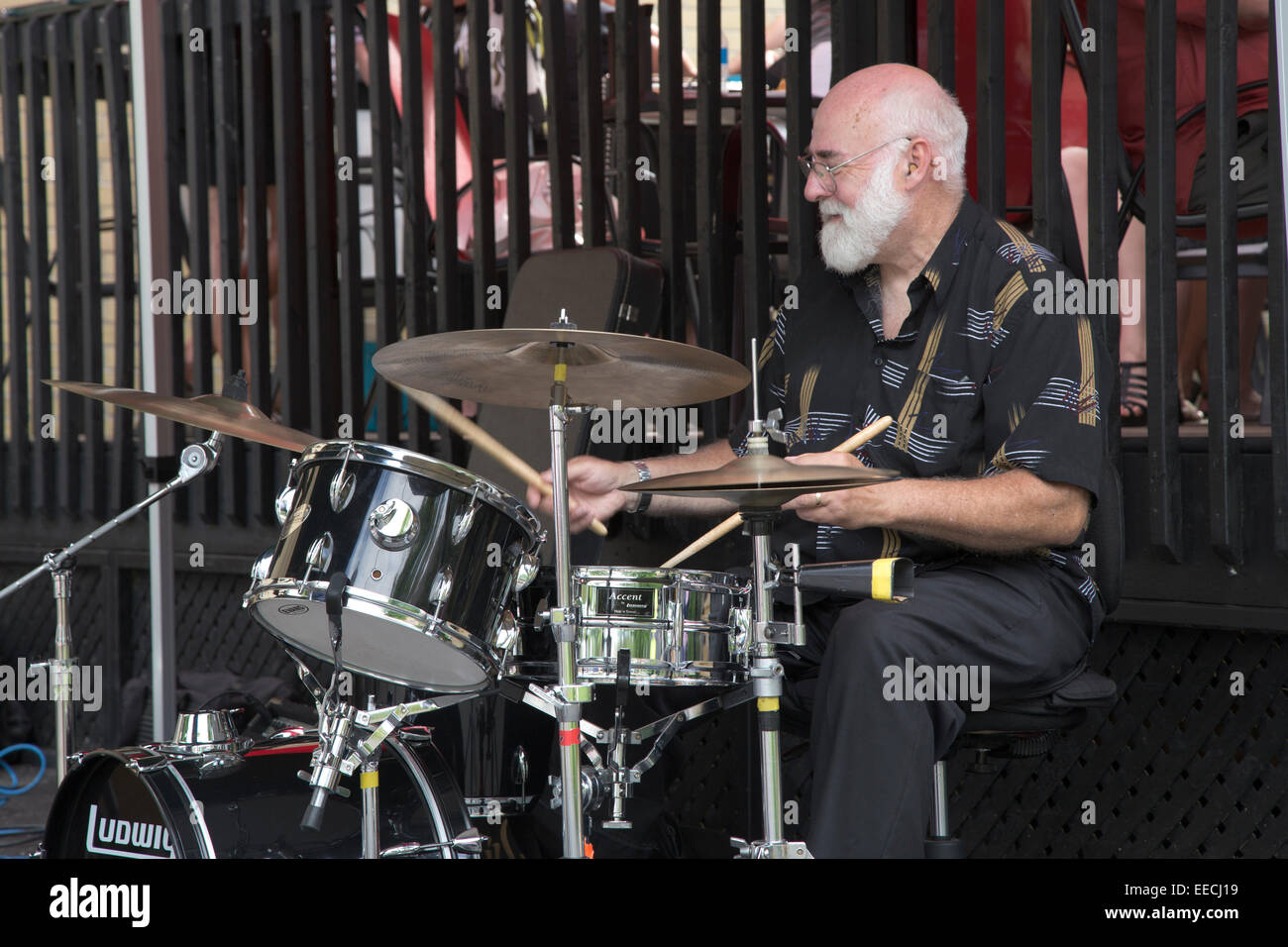 Jazz Drummer at Outdoor Performance Stock Photo Alamy