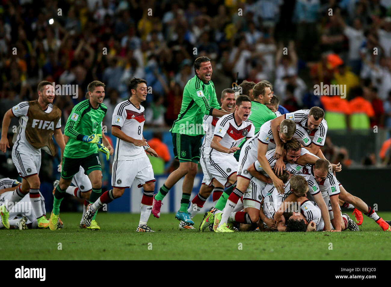 2014 FIFA World Cup Final - Germany v Argentina, held at the Maracana Stadium (Estadio Maracana)  Featuring: Germany Where: Rio de Janeiro, Brazil When: 13 Jul 2014 Stock Photo
