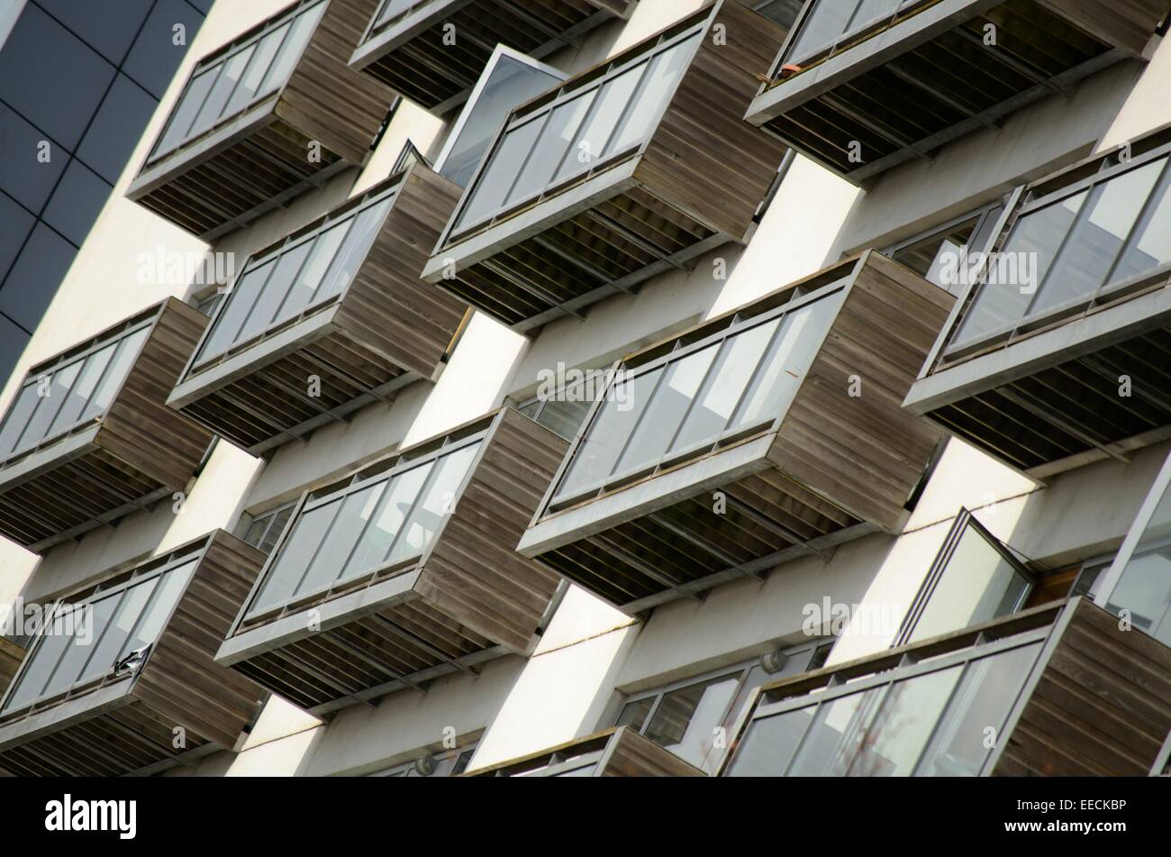 Modern flats at Glasgow Harbour in Partick in Glasgow, Scotland Stock