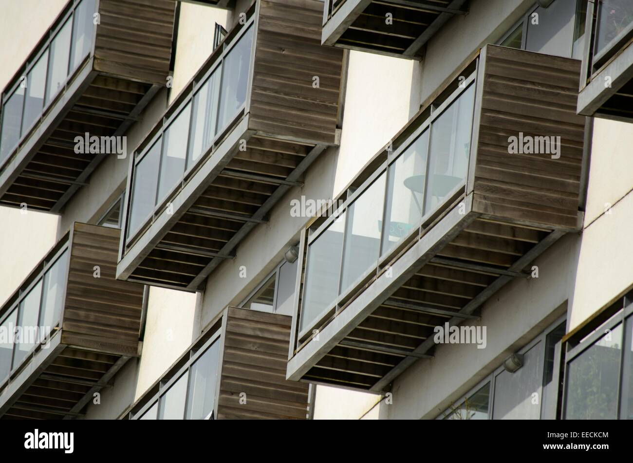 Modern flats at Glasgow Harbour in Partick in Glasgow, Scotland Stock
