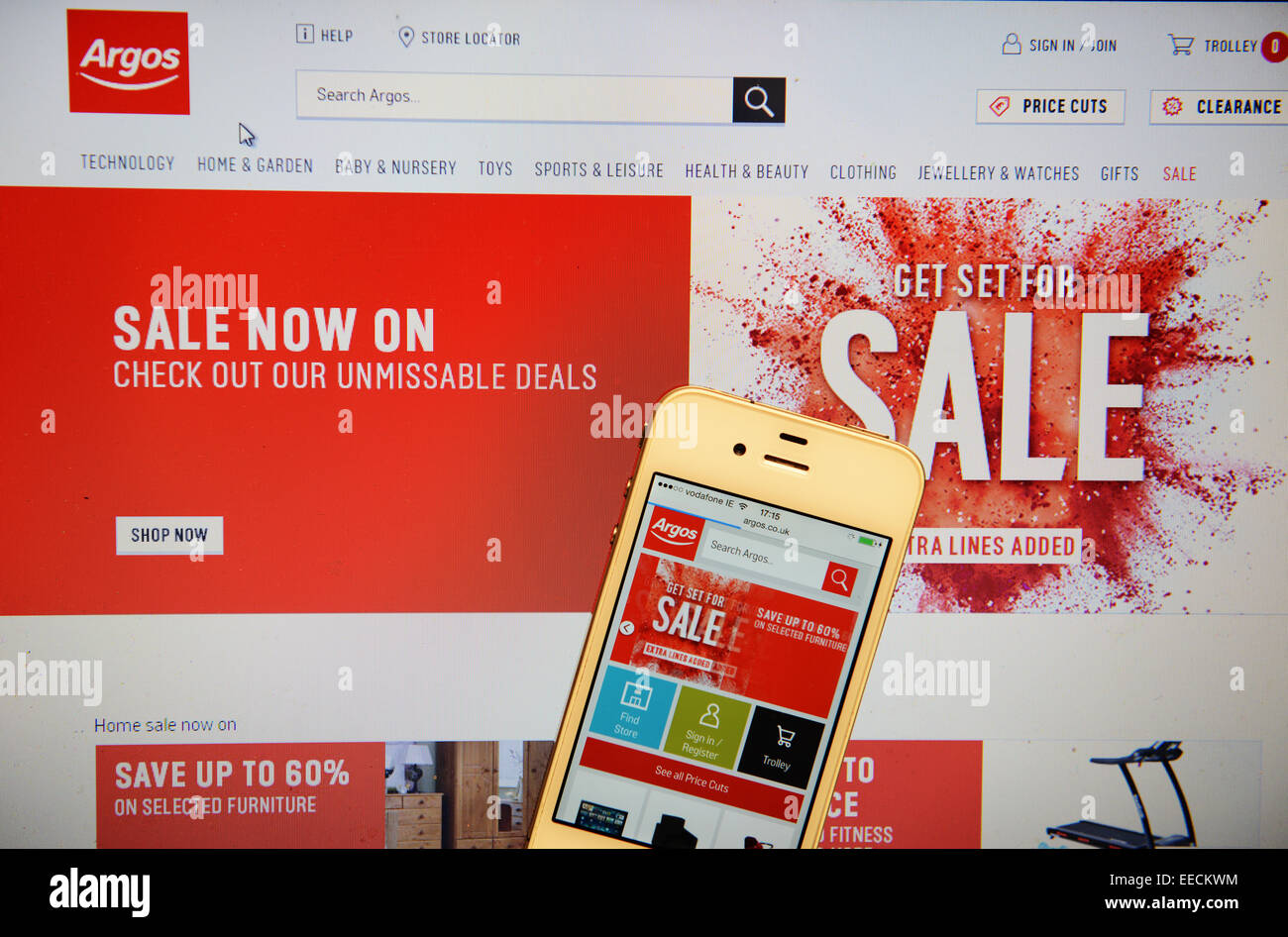 Argos site and IPhone Stock Photo Alamy