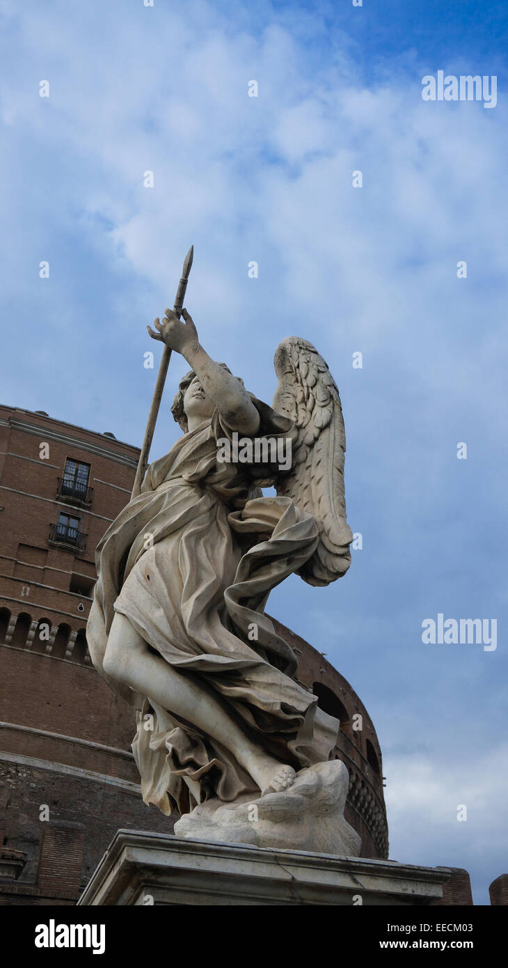 Building Angel Rome St. Angel's bridge, one of 12 angels, Rome Italy Stock Photo - Alamy