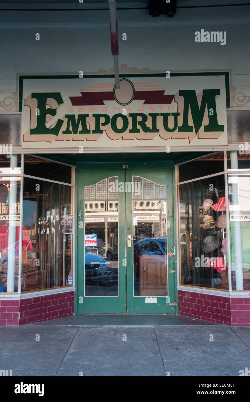 Oldfashioned 'emporium' or department store in Beechworth, an historic gold rush town in NE