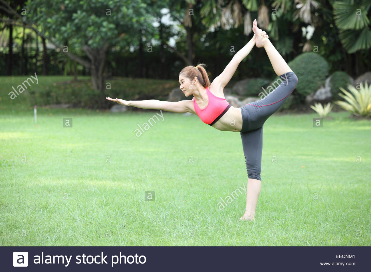 Standing Bow Pose Yoga High Resolution Stock Photography and