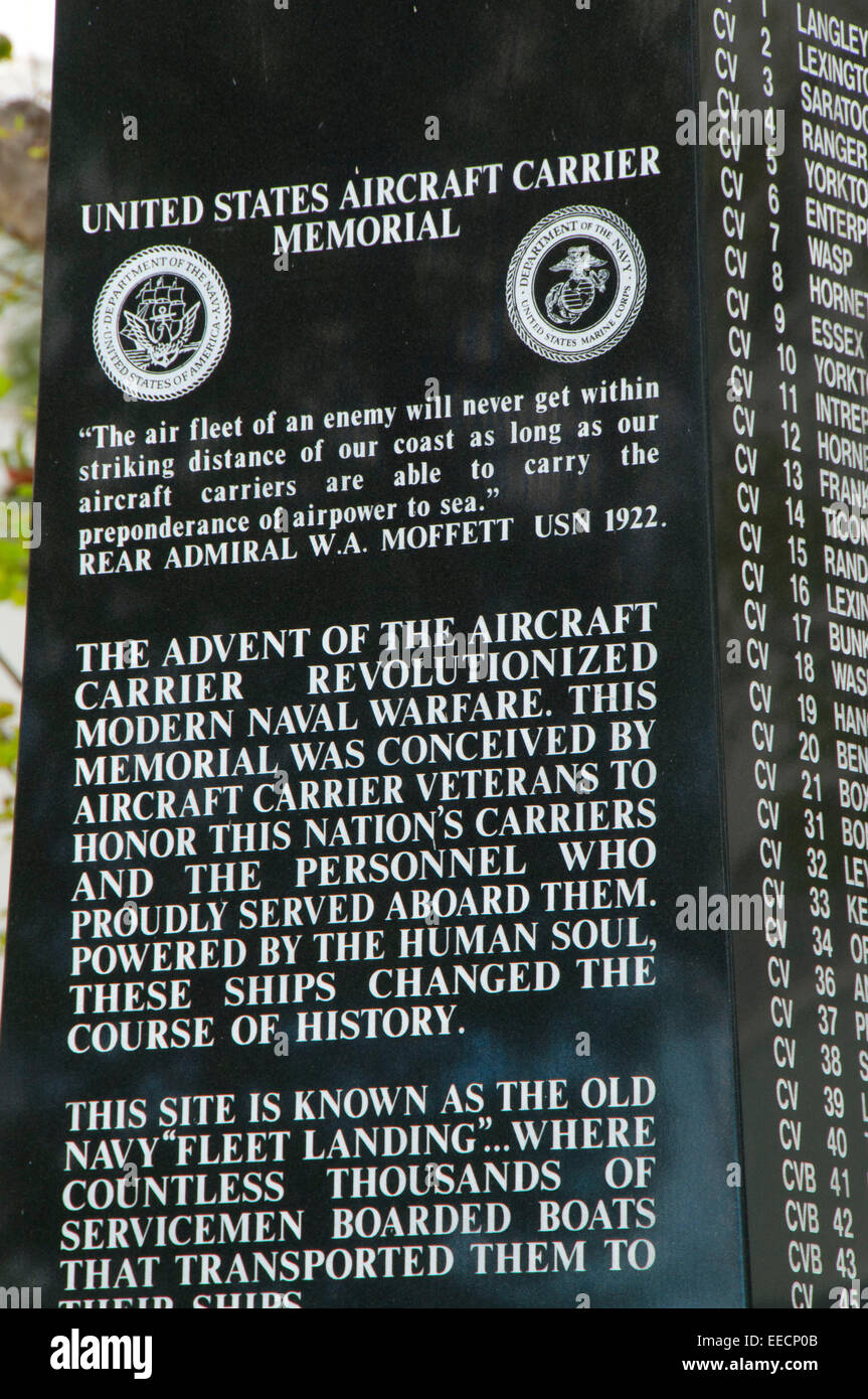 Aircraft Carrier Memorial, Tuna Harbor Park, San Diego, California