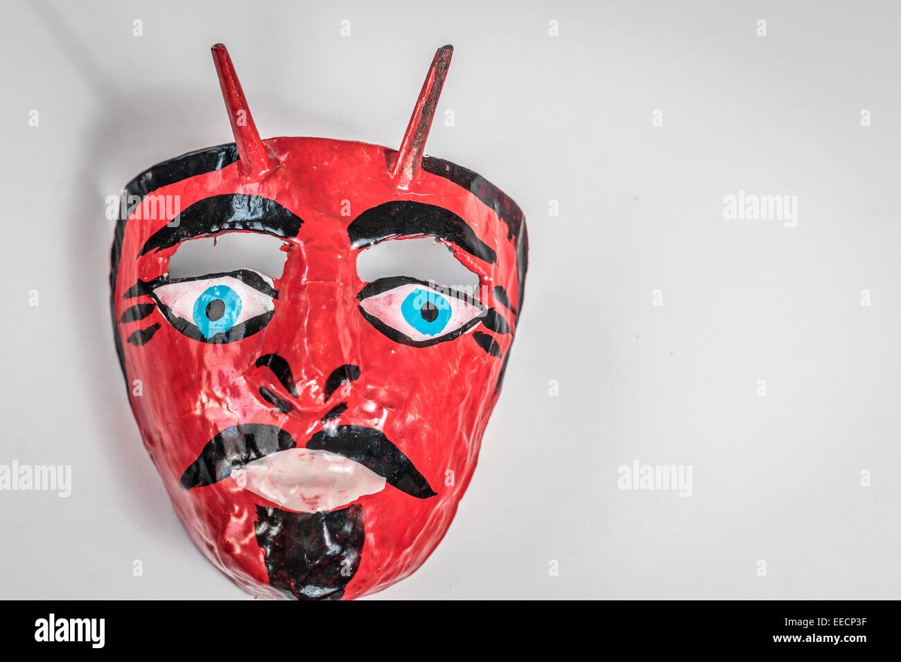 Red devil mache paper mask from the mexican tradition Stock Photo