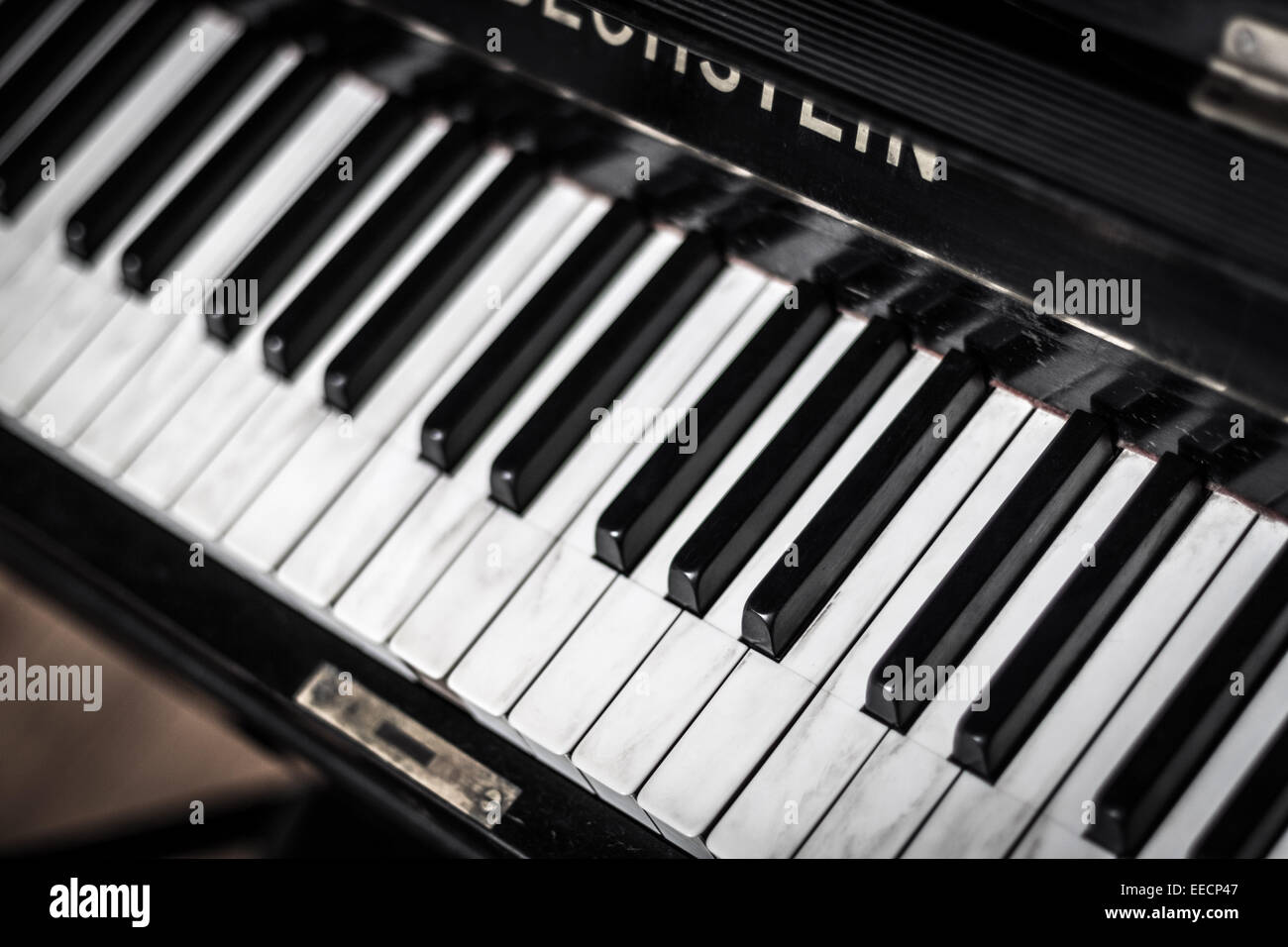 Keyboard of a vintage 1800's piano Stock Photo