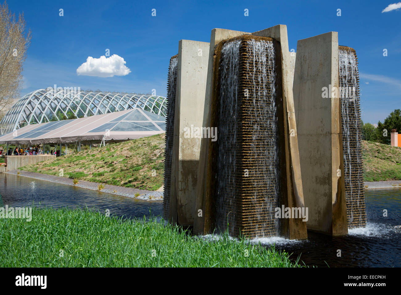Fountain, Denver Botanic Garden,  Denver, Colorado Stock Photo