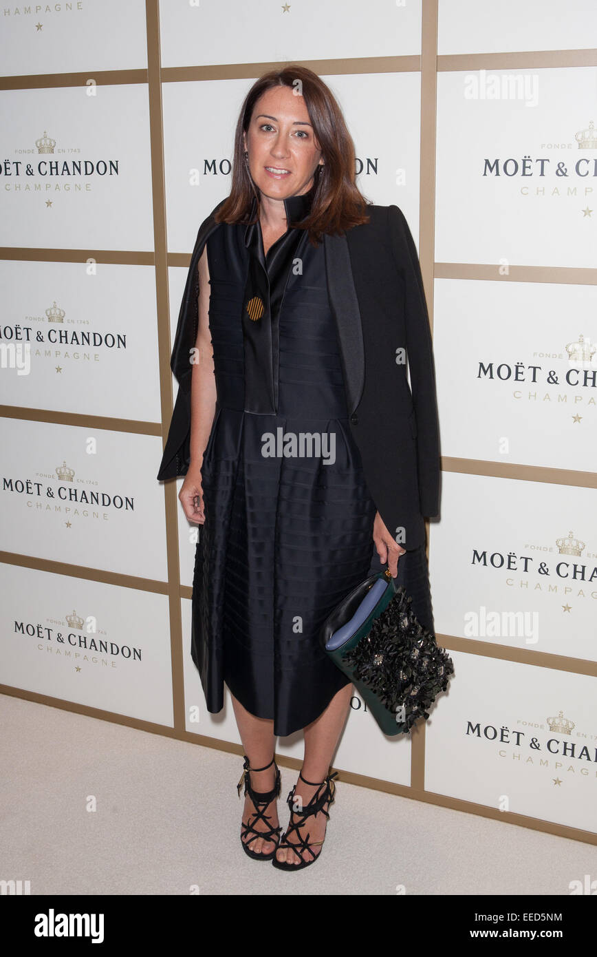 Australian Editor in Chief Edwina McCann arrives at the Moet & Chandon event ahead of the Australian Open Tournament at Crown, Melbourne, January 16, 2015 Stock - Alamy
