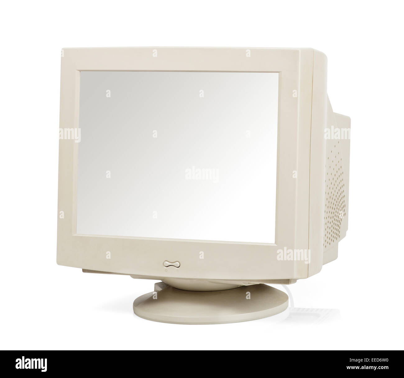 Vintage computer monitor isolated on white Stock Photo