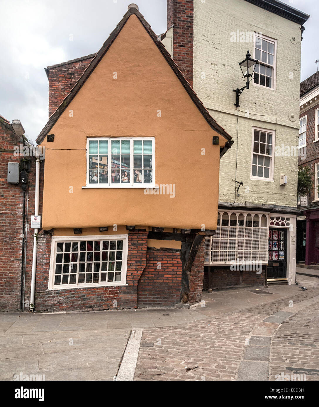 A curious miss-shapen building in the Shambles, York Stock Photo