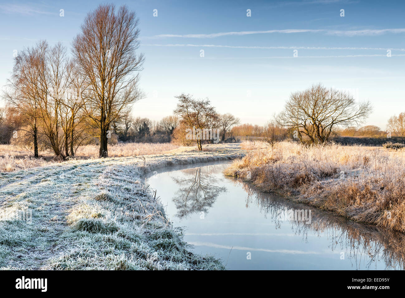 A frosty winter's morning at Costa beck, Pickering Stock Photo Alamy