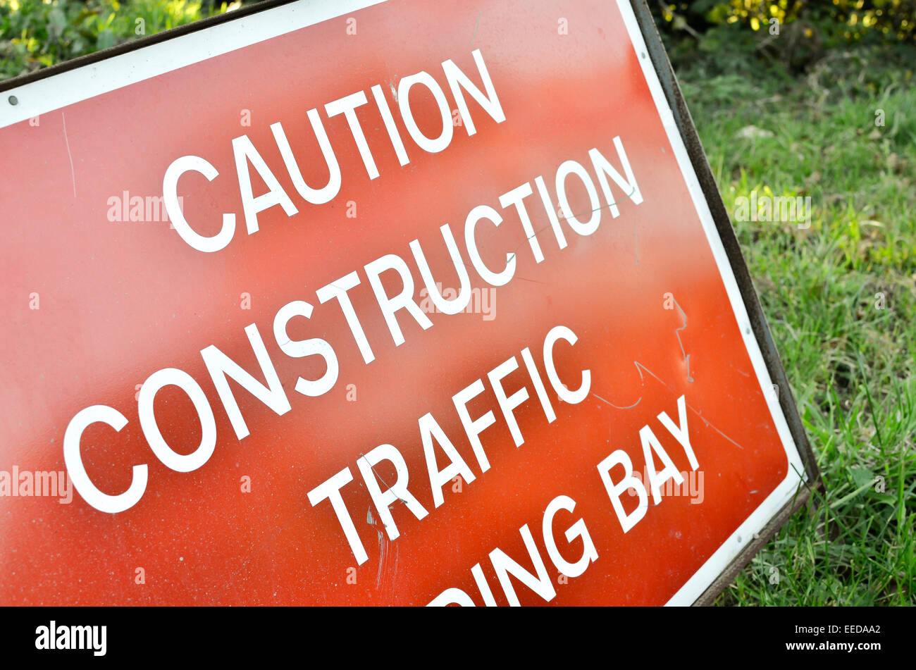 Roadsign / traffic warning about local constructin site. Concept