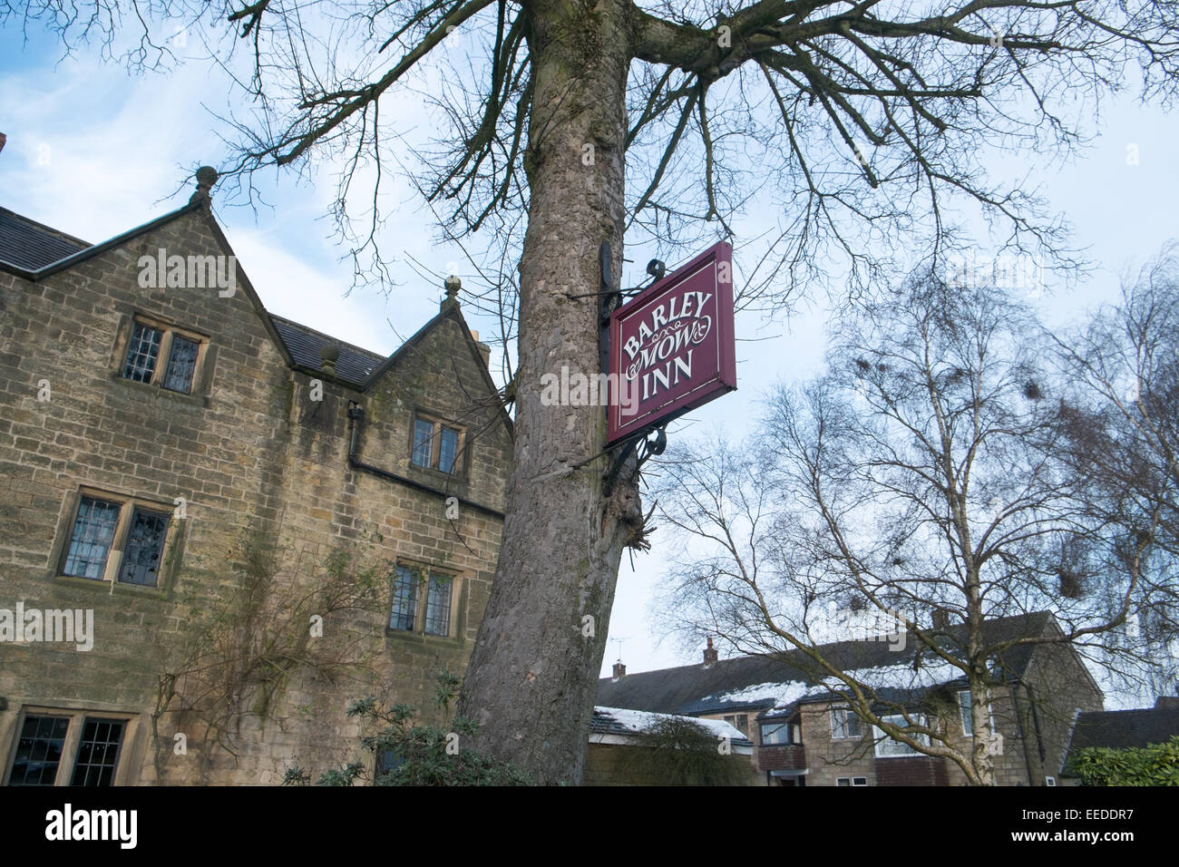 Barley Mow Inn public house in the derbyshire village of Kirk Ireton