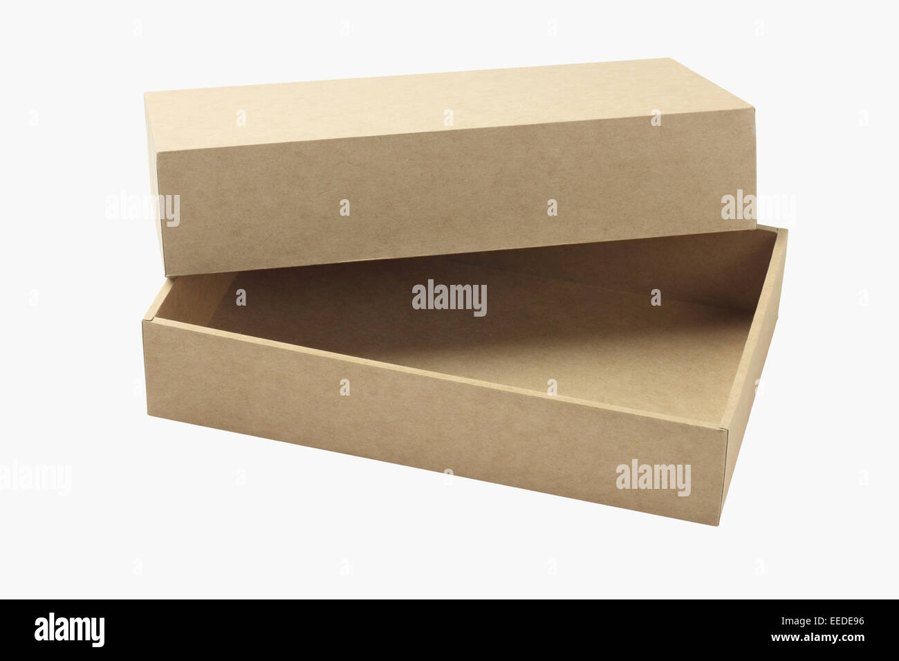 Open Empty Cardboard Box On White Background Stock Photo