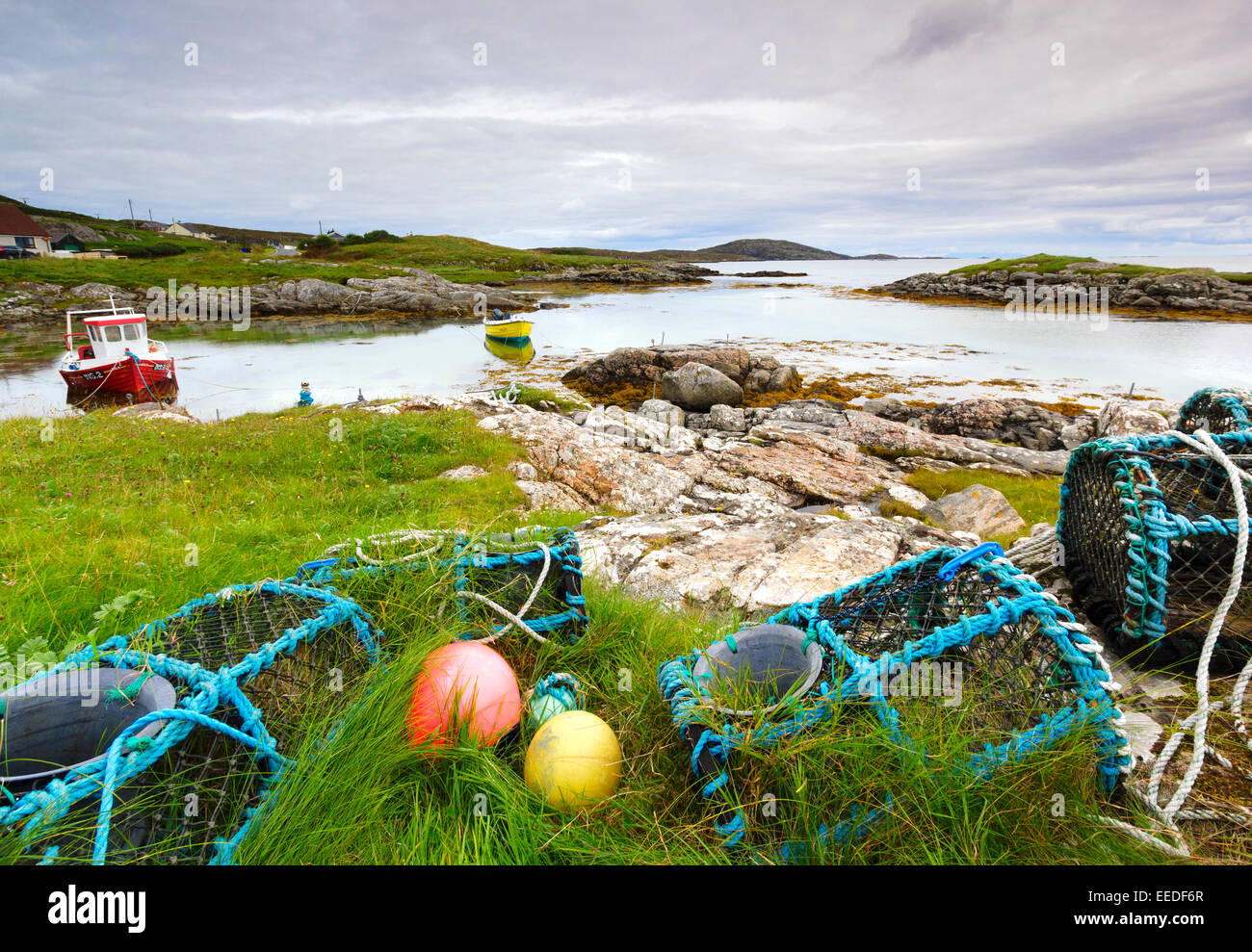Isle Of Barra Fishing Boats, Scotland Stock Photo