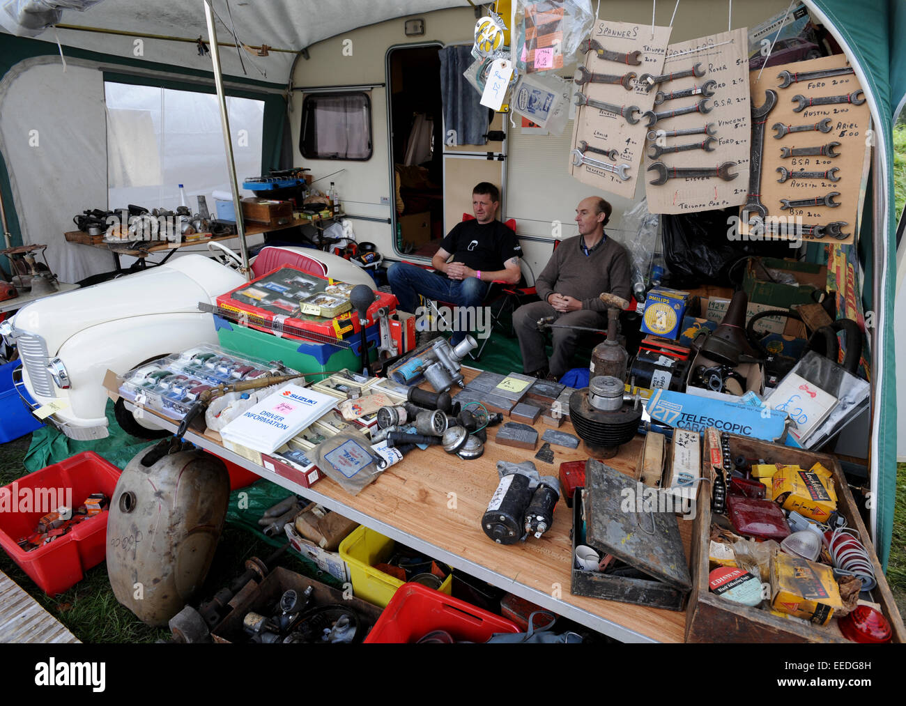 Traders at Beaulieu Autojumble, massive classic car parts swap meet and