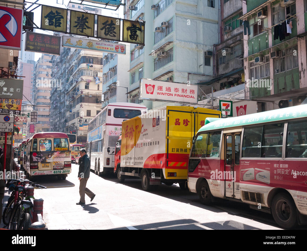Hong Kong Mini Bus in Kowloon Stock Photo