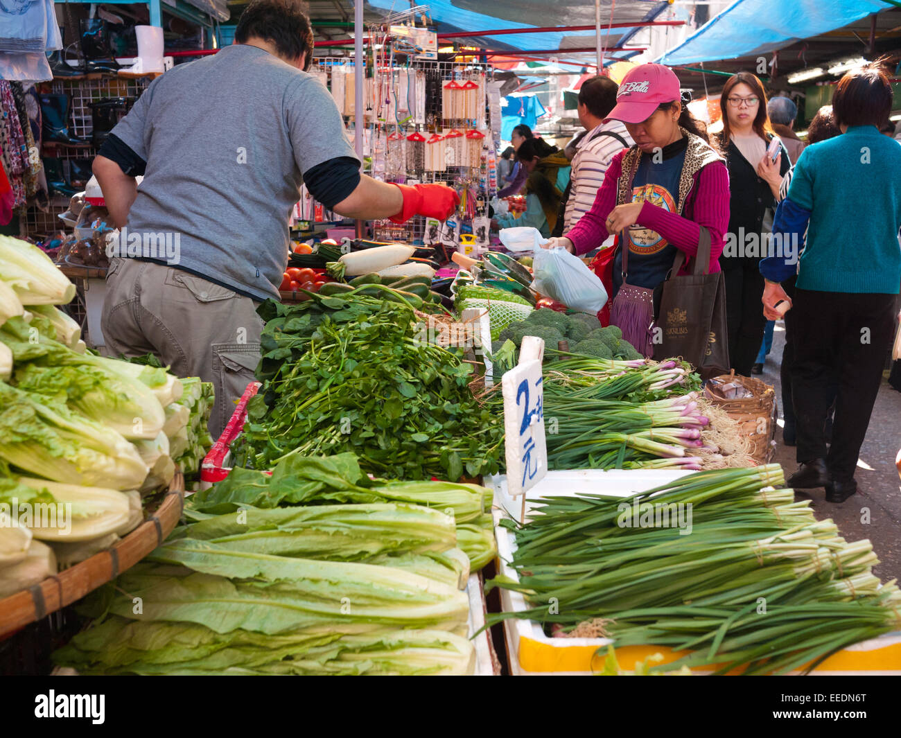 Hong Kong 2015 Food market in Reclamation street Kowloon Mong Kok