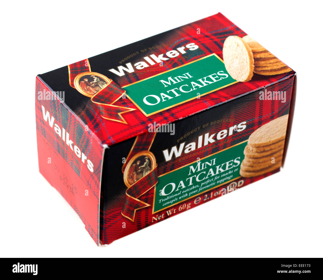 Box of Walkers mini oatcakes a product of Scotland Stock Photo