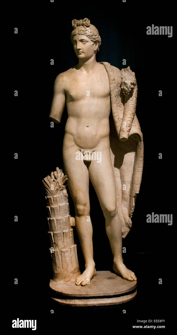 Statue of a Genius with cornucopia ( Genius of Emperor Domitian 81-96 AD ) Roman Rome Capitoline Museum Italy Italian Stock Photo