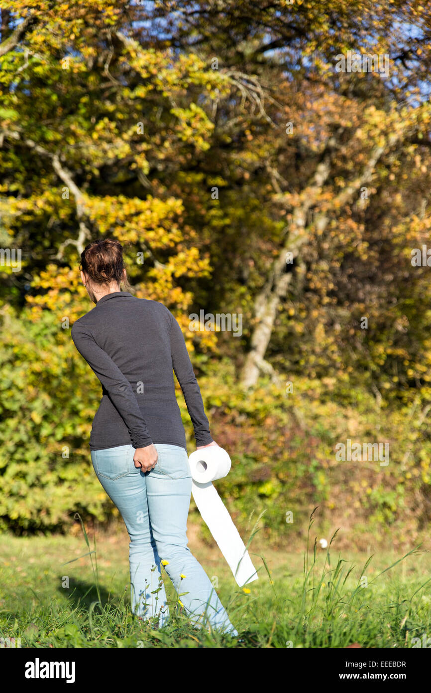 a young woman suffering about diarrhea Stock Photo Alamy