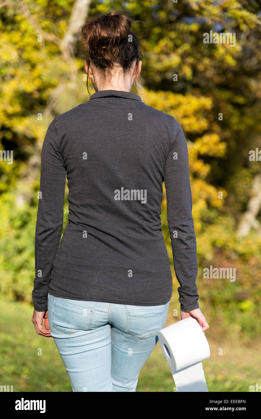 Women with incontinence or diarrhea out of doors Stock Photo Alamy