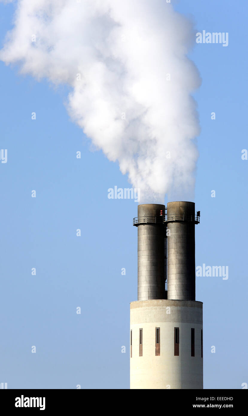 Berlin, Germany, chimney power plant Reuter West Stock Photo